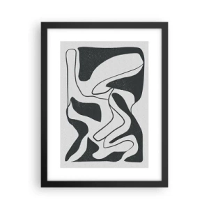 Plakat i sort ramme - Abstrakt leg i en labyrint - 30x40 cm