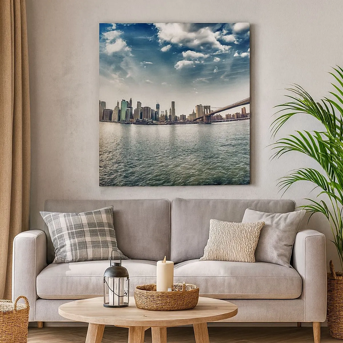 Lærredstryk - Billede på lærred - Glas ø - 30x30 cm