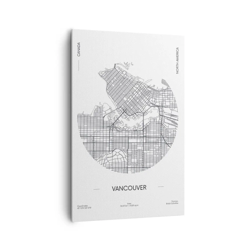 Lærredstryk - Billede på lærred - Anatomi af Vacouver - 80x120 cm