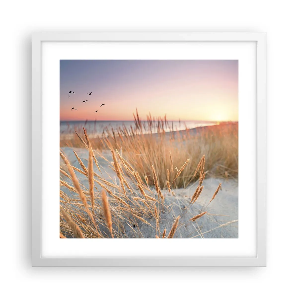 Plakat i hvid ramme - Baltisk vuggevise - 40x40 cm
