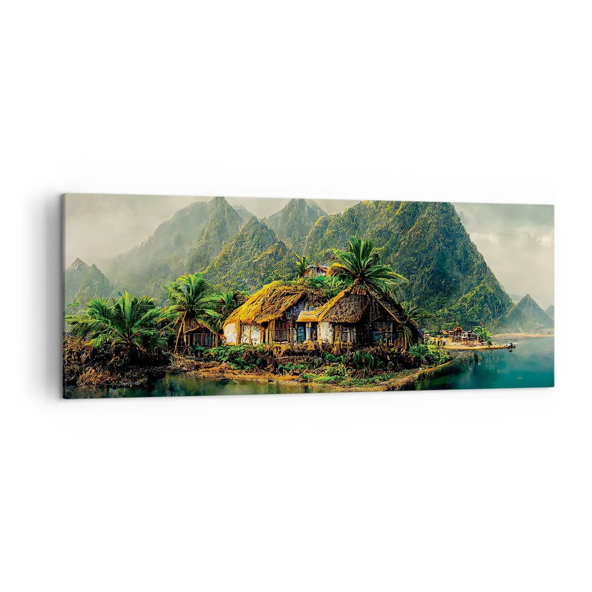 Lærredstryk - Billede på lærred - Tropisk paradis - 140x50 cm