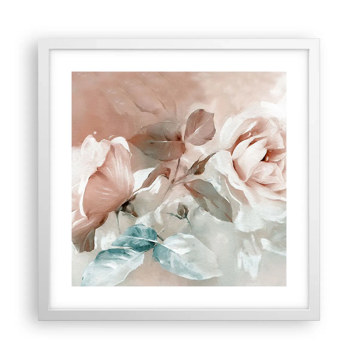 Plakat i hvid ramme - Den romantiske ånd - 40x40 cm