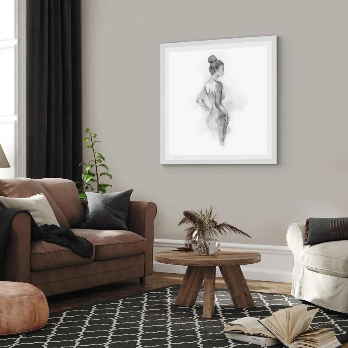 Plakat i hvid ramme - Smukt som et maleri - 40x40 cm