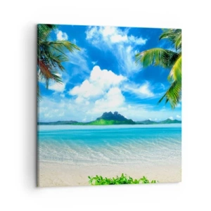 Lærredstryk - Billede på lærred - Azur i troperne - 50x50 cm
