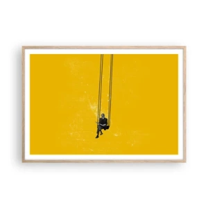 Plakat i ramme af lyst egetræ - En dag som alle andre - 100x70 cm