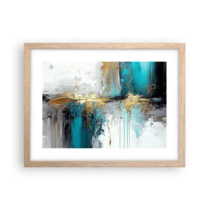 Plakat i ramme af lyst egetræ - Alting flyder - 40x30 cm