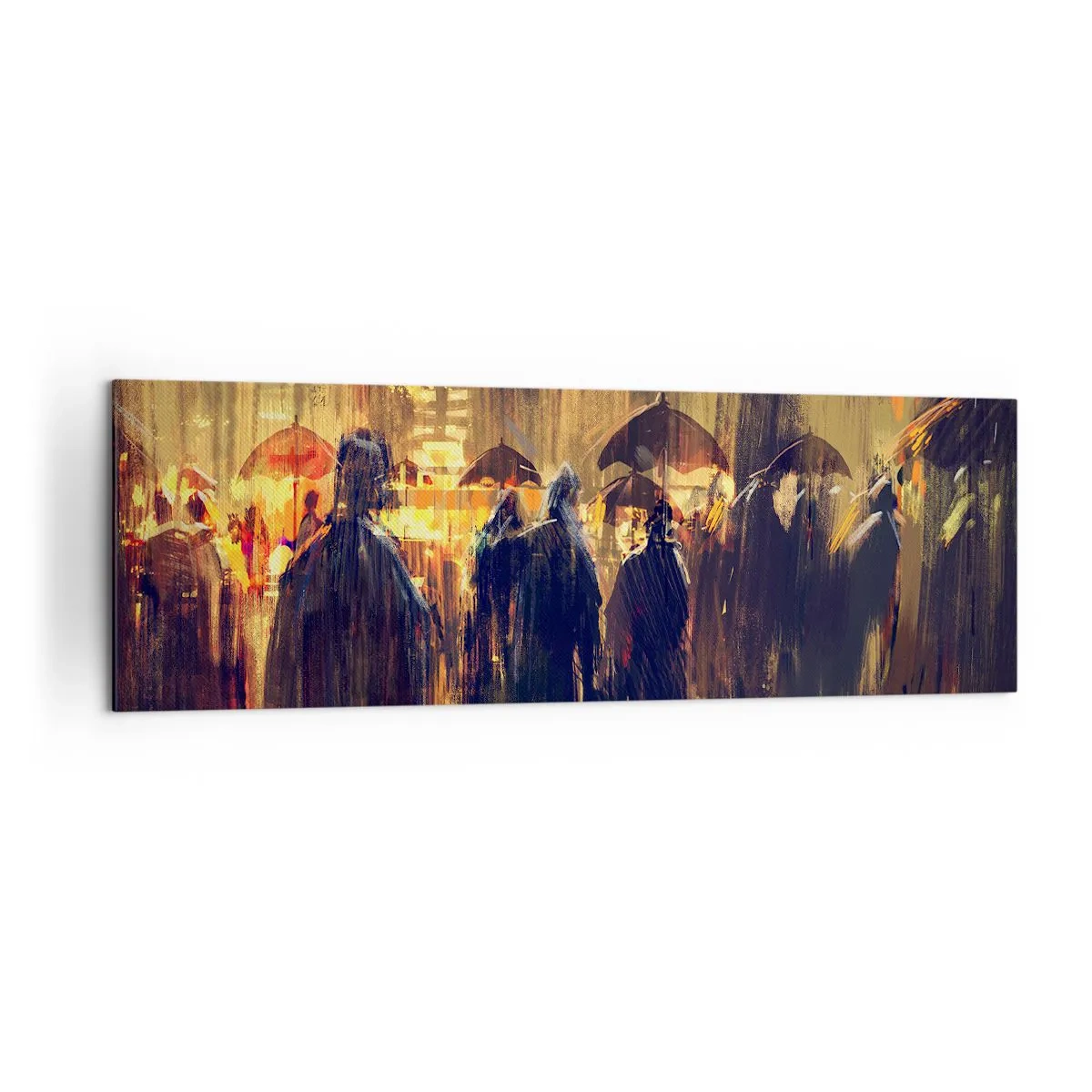 Lærredstryk - Billede på lærred - Tilhængere af regnen - 160x50 cm