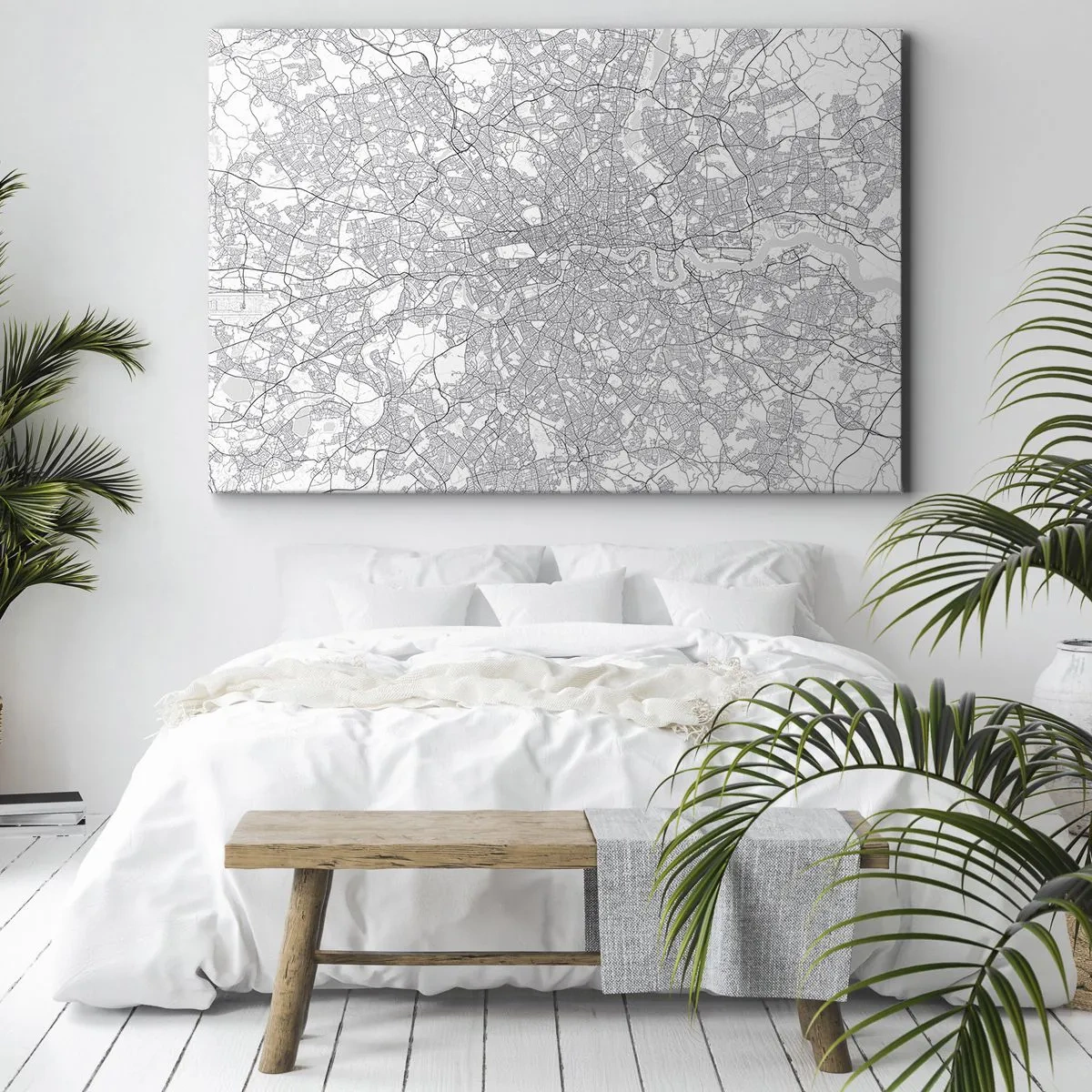 Lærredstryk - Billede på lærred - Kort over Londons labyrint - 120x80 cm