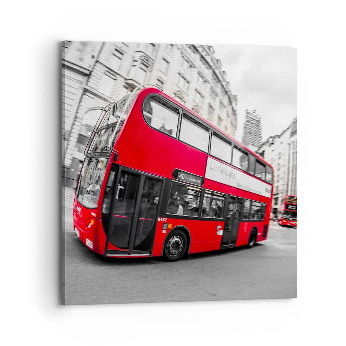 Lærredstryk - Billede på lærred - London traditionelt - by bus - 70x70 cm
