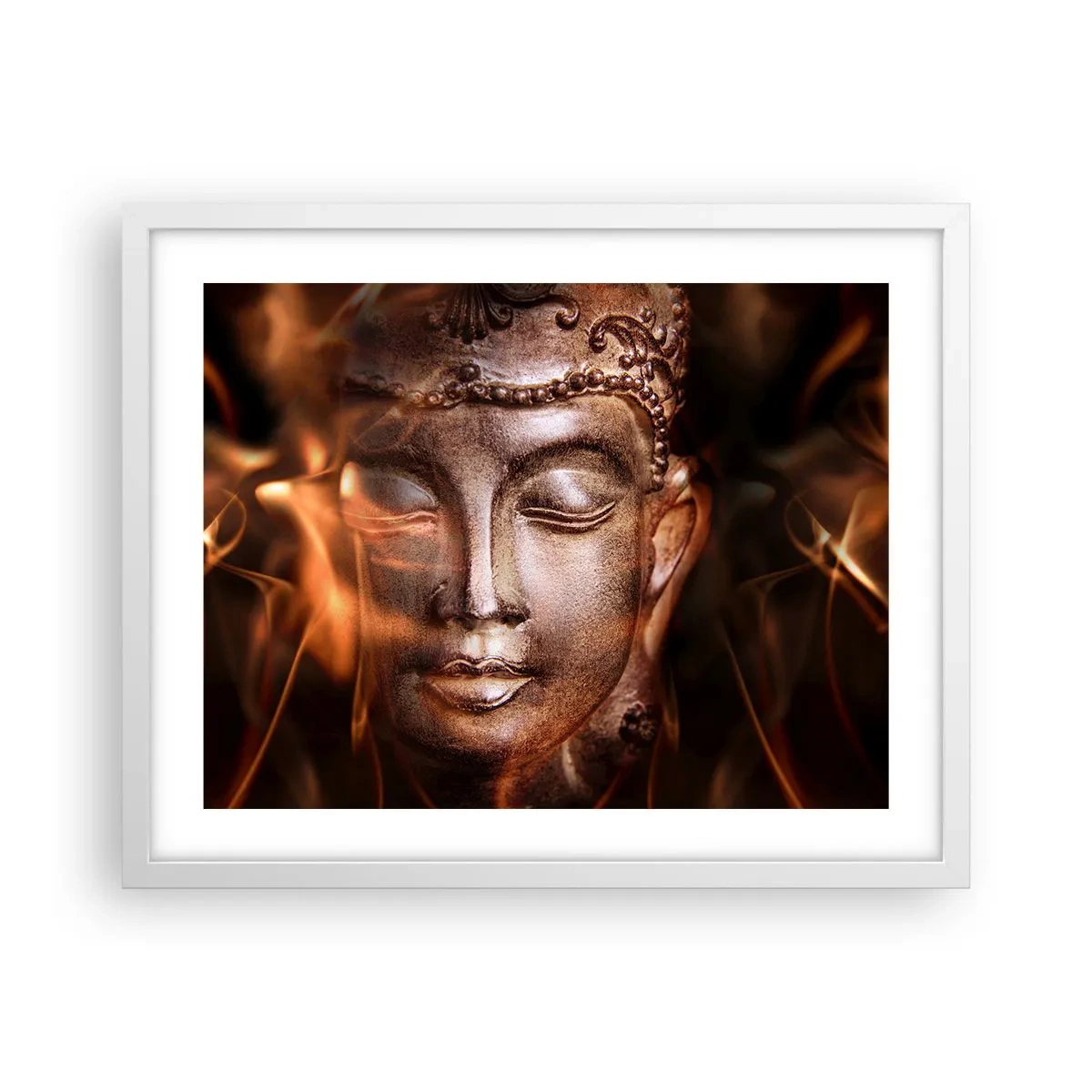 Plakat i hvid ramme - Den eksisterer kun her og nu - 50x40 cm