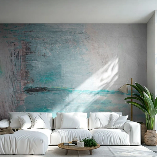 Fototapet Selvklæbende Deluxe Sticker - Horisontalt med blå farve - Abstraktion, Stykke, Moderne mønster - 400x280 cm