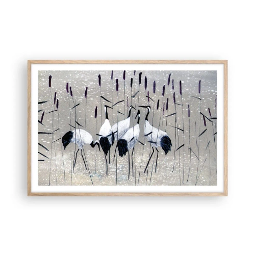 Plakat i ramme af lyst egetræ - Blandt sine egne - 91x61 cm