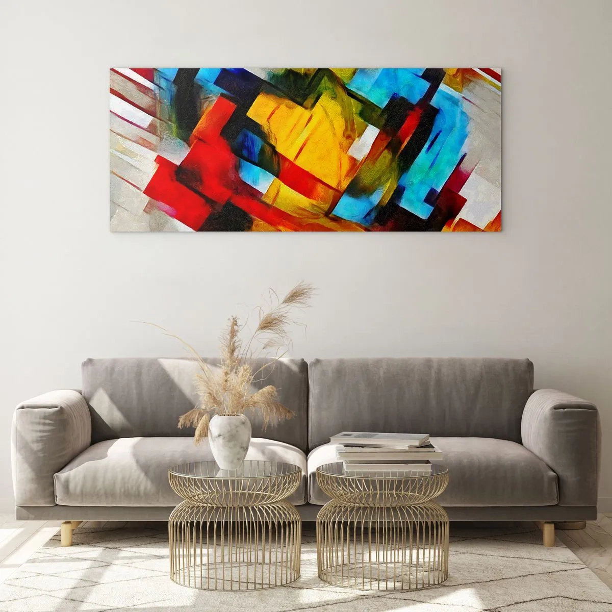 Billede på glas - Flerfarvet lagdeling - 90x30 cm