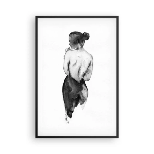 Plakat i sort ramme - Med hende forsvinder verden - 61x91 cm