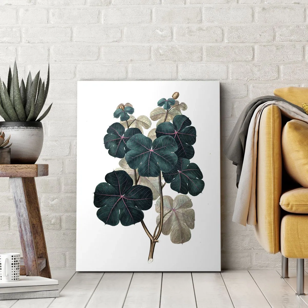 Lærredstryk - Billede på lærred - Fra et gammelt herbarium - 45x80 cm
