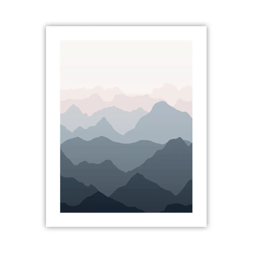 Plakat - Bølger af bjerge - 40x50 cm