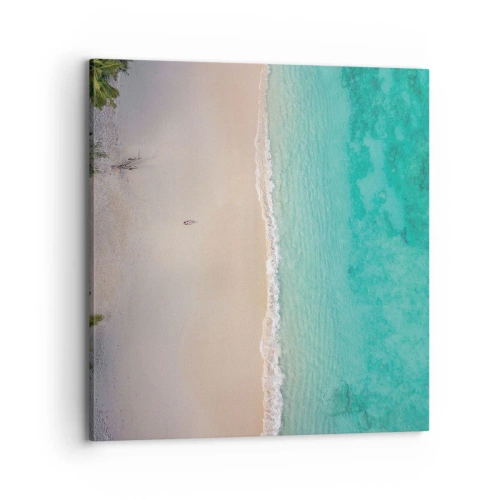 Lærredstryk - Billede på lærred - Paradis strand - 70x70 cm