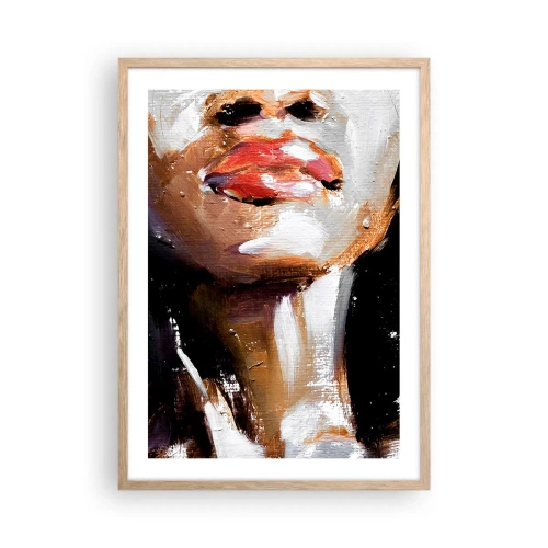 Plakat i ramme af lyst egetræ - Stolthed uden fordomme - 50x70 cm