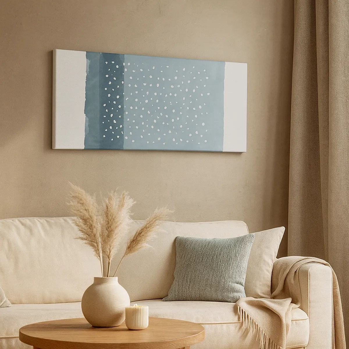 Lærredstryk - Billede på lærred - Dyrket i blåt - 30x30 cm