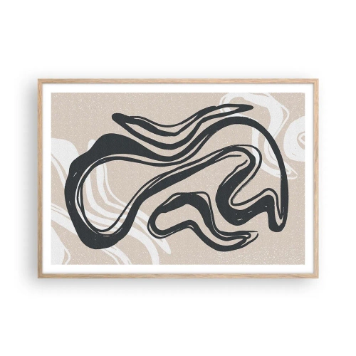 Plakat i ramme af lyst egetræ - Multipliceret udtryk - 100x70 cm