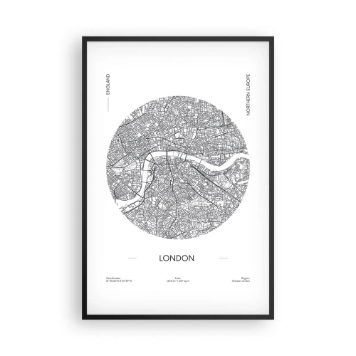 Plakat i sort ramme - Londons anatomi - 61x91 cm