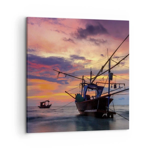 Lærredstryk - Billede på lærred - En eksotisk aften - 50x50 cm