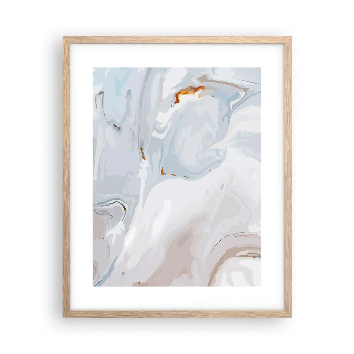 Plakat i ramme af lyst egetræ - Hvid opløftet - 40x50 cm