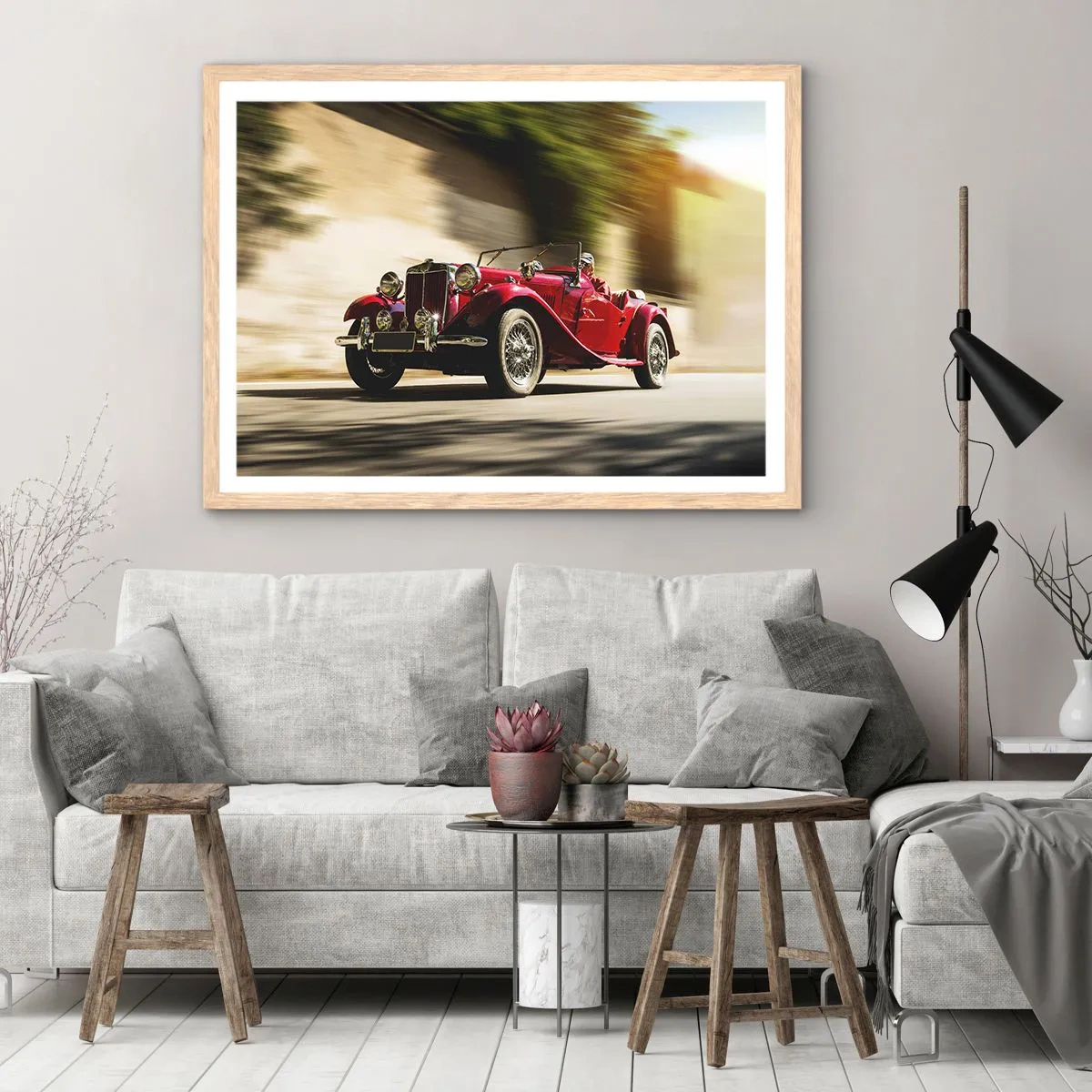 Plakat i ramme af lyst egetræ - Smukkere end Nike fra Samothrake - 91x61 cm