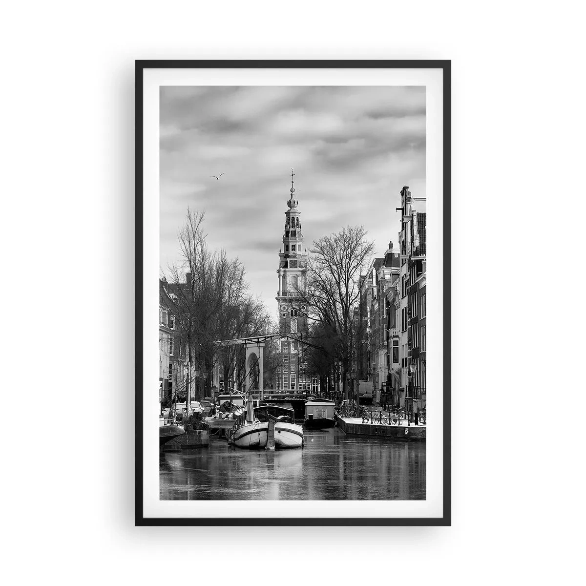 Plakat i sort ramme - Amsterdam stemning - 61x91 cm