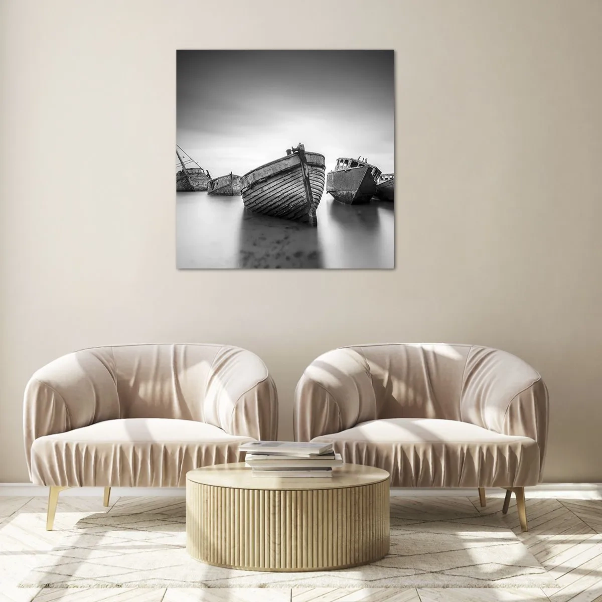 Billede på glas - Nu er det bare minder... - 40x40 cm