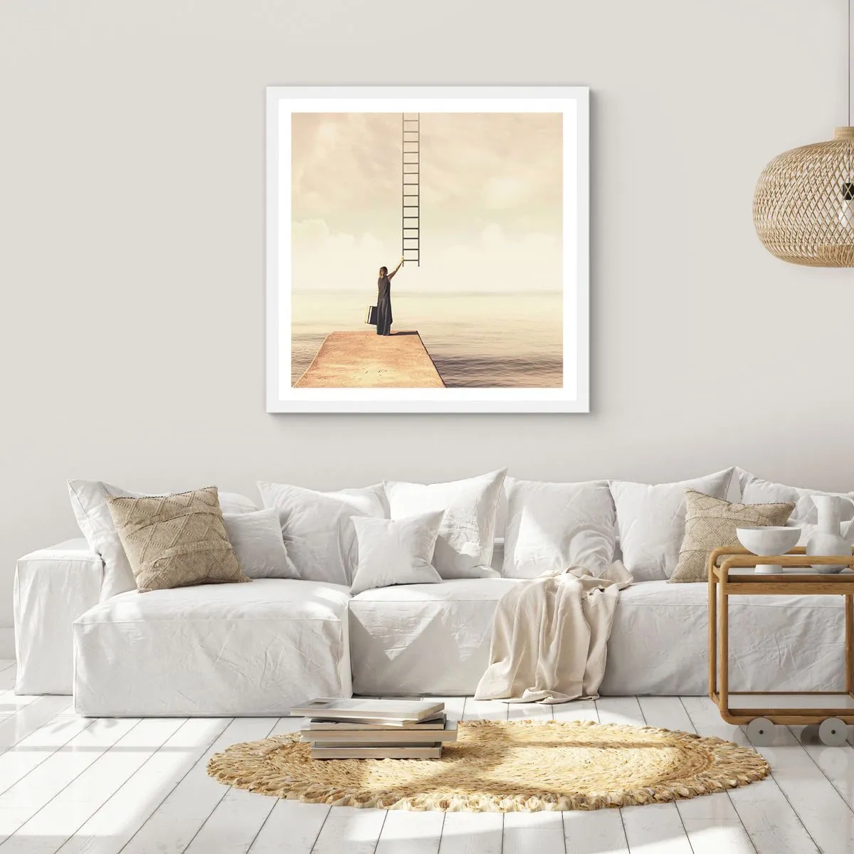 Plakat i hvid ramme - En magisk rejse - 40x40 cm