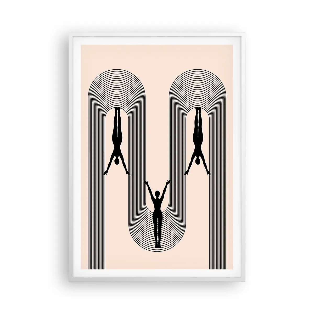 Plakat i hvid ramme - På hovedet nedad - 70x100 cm