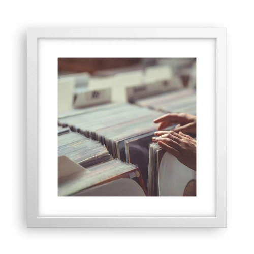 Plakat i hvid ramme - På jagt efter følelser - 30x30 cm