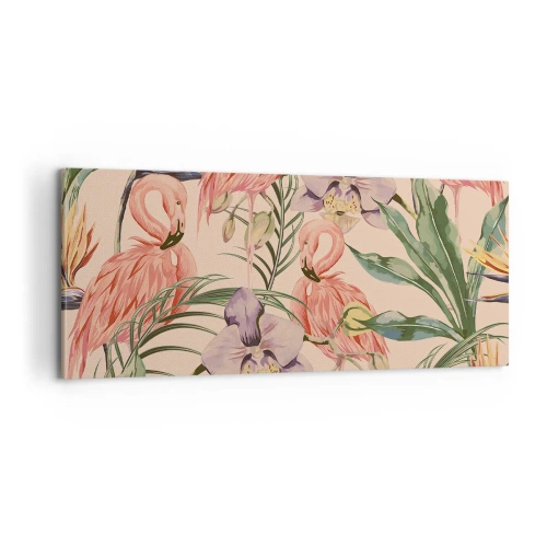 Lærredstryk - Billede på lærred - Lyserød blomstret ballet - 100x40 cm