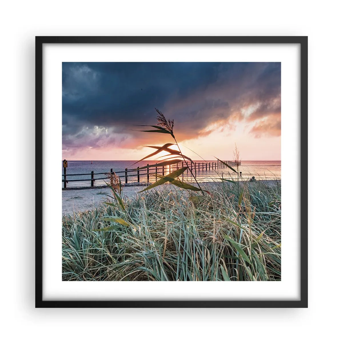 Plakat i sort ramme - Ikke passerer med vinden - 50x50 cm