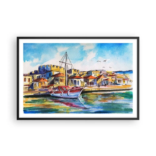 Plakat i sort ramme - Regnbue eftermiddag - 91x61 cm