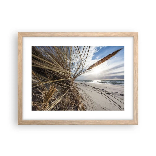 Plakat i ramme af lyst egetræ - Et møde mellem elementerne - 40x30 cm