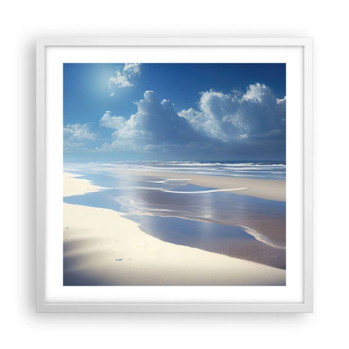 Plakat i hvid ramme - Ferie i paradis - 50x50 cm