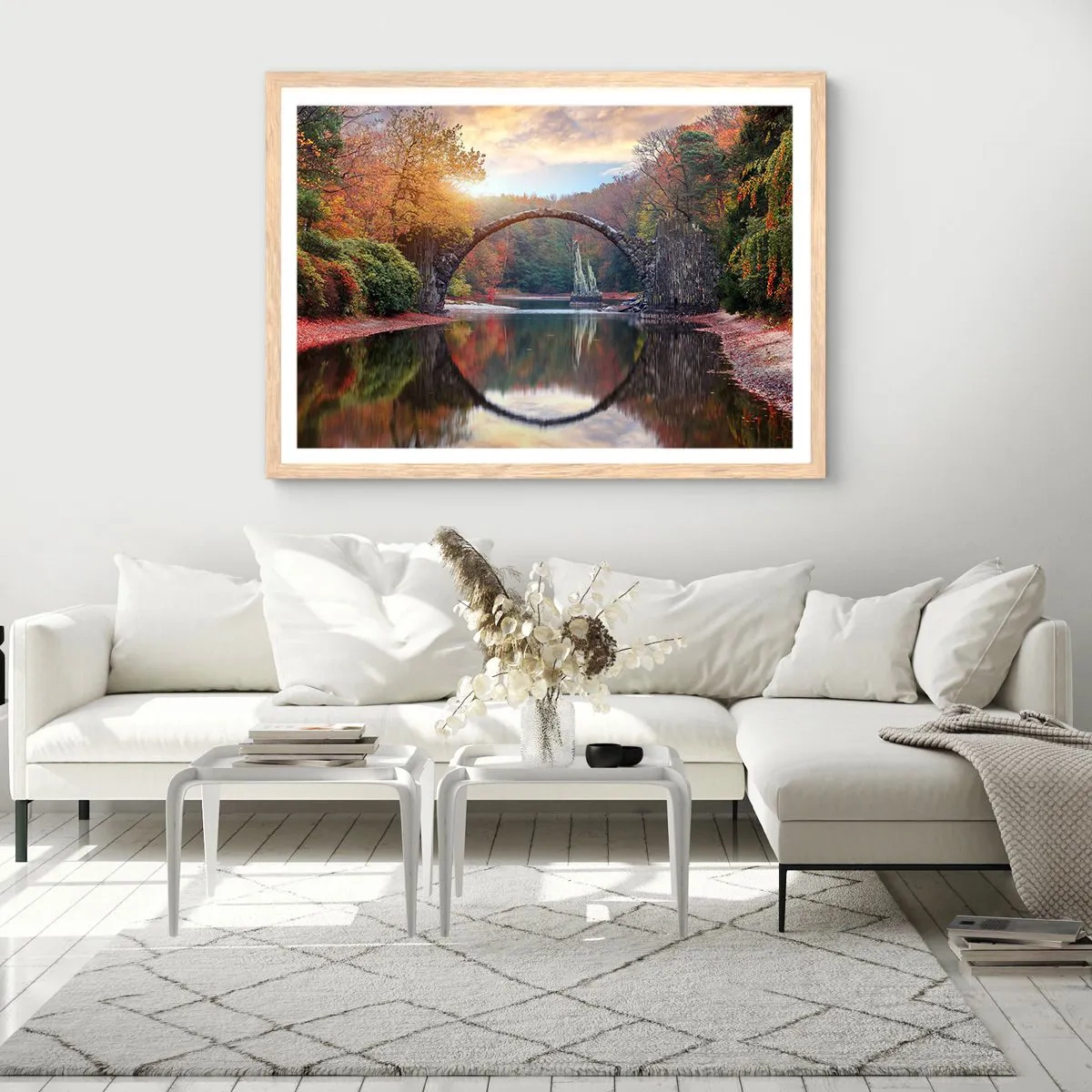 Plakat i ramme af lyst egetræ - På den anden side af spejlet - 40x30 cm