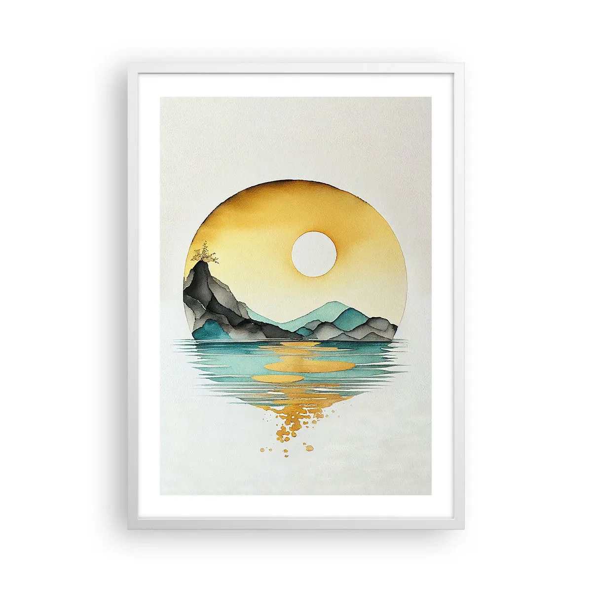 Plakat i hvid ramme - I en cirkel af skønhed - 50x70 cm