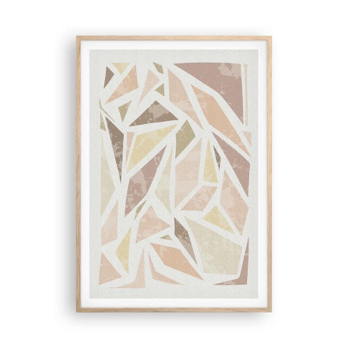 Plakat i ramme af lyst egetræ - Komposition af farvet glas - 70x100 cm