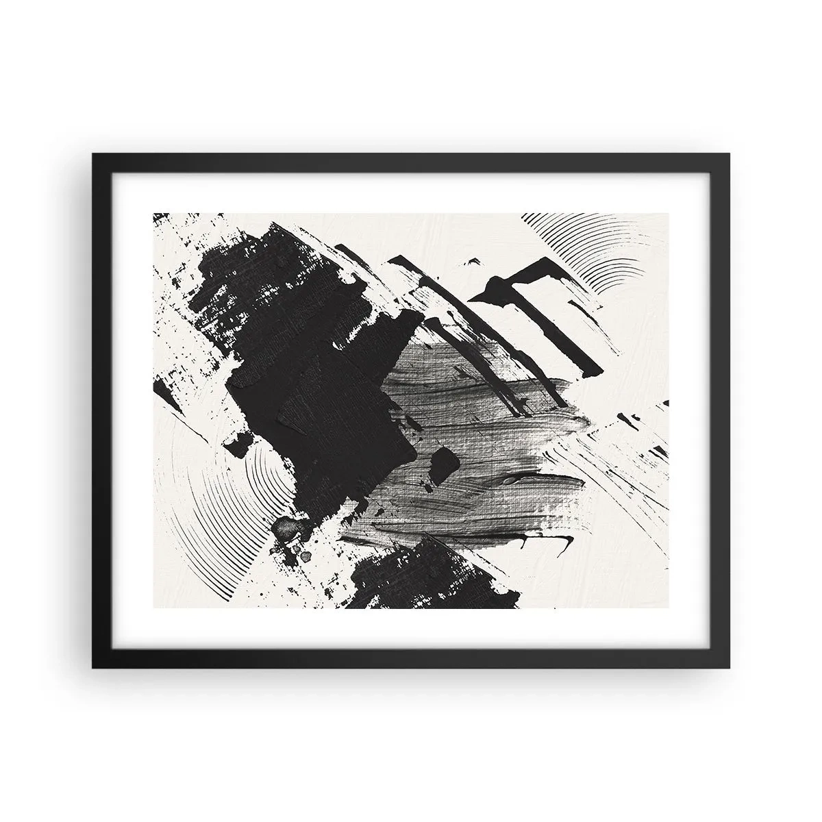 Plakat i sort ramme - Abstraktion - det sortes udtryk - 50x40 cm