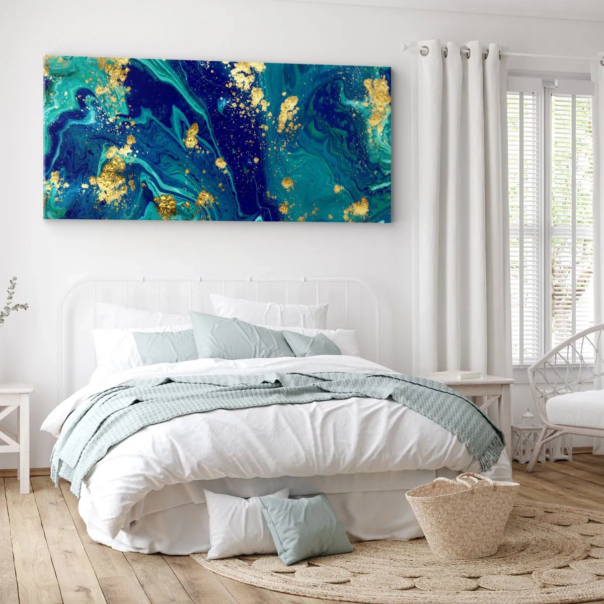 Lærredstryk - Billede på lærred - Solblade - 100x40 cm