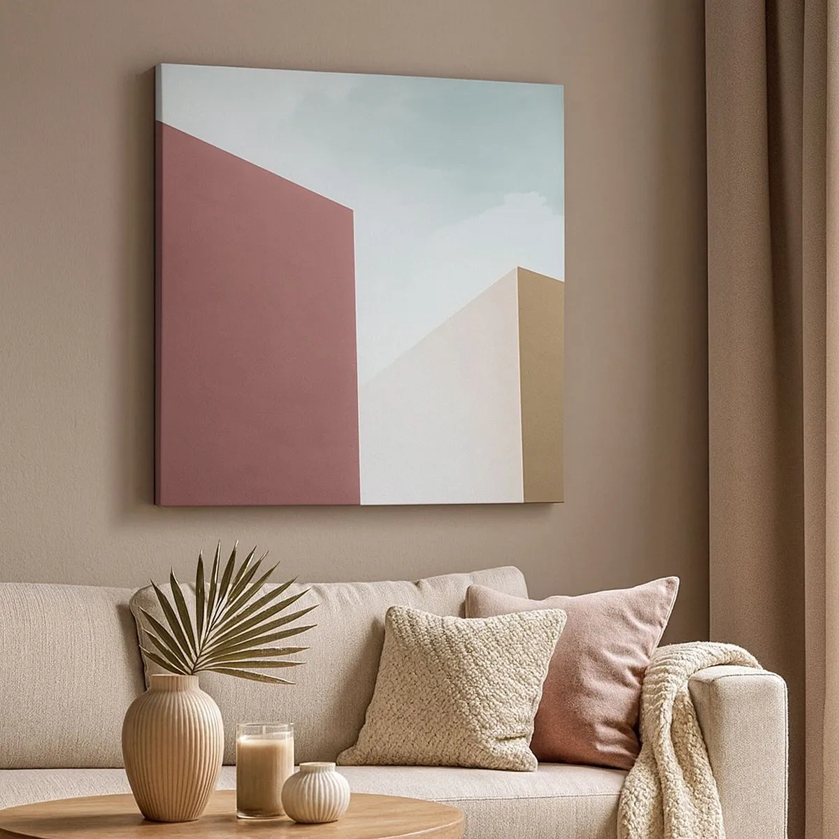 Lærredstryk - Billede på lærred - Geometri af en solrig sommer - 30x30 cm