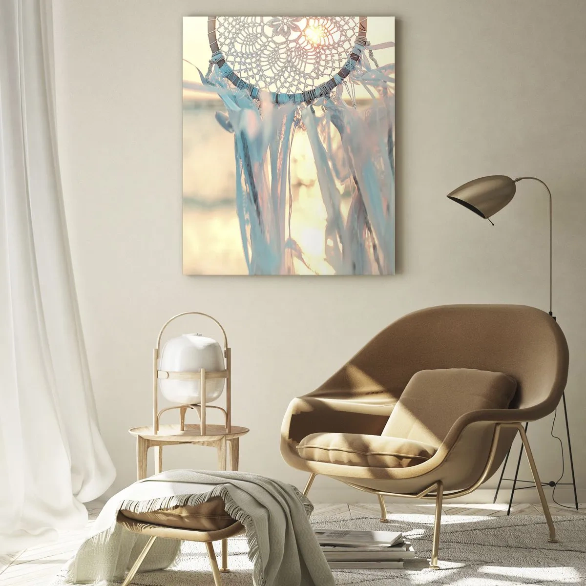 Billede på glas - Totem med blonder - 70x100 cm