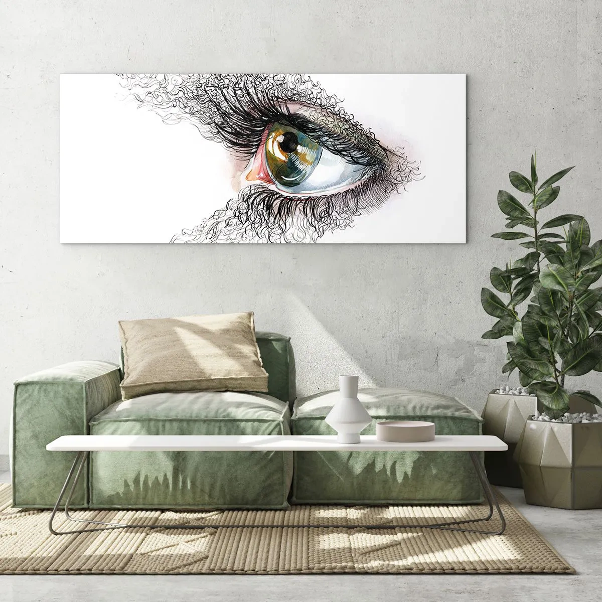 Billede på glas - Se direkte ind i sjælen - 90x30 cm