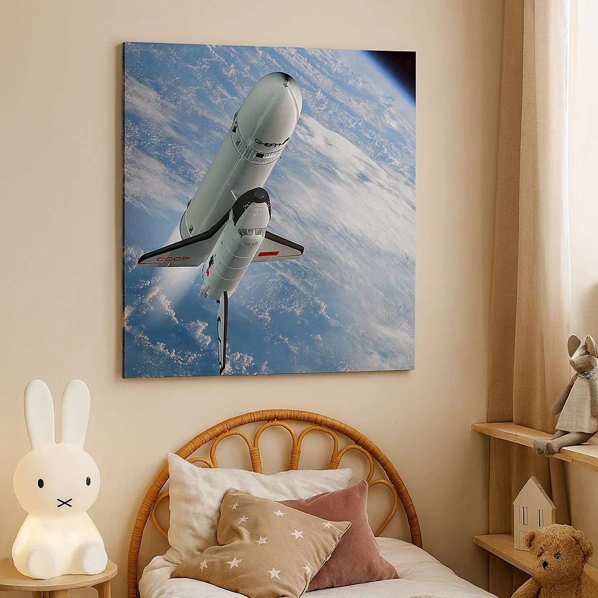 Lærredstryk - Billede på lærred - Kosmisk opstigning - 30x30 cm