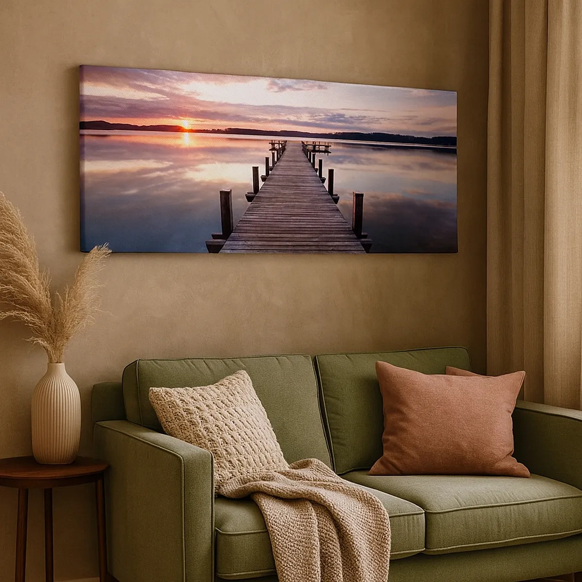 Lærredstryk - Billede på lærred - Den tavse grænse mellem dag og nat - 30x30 cm