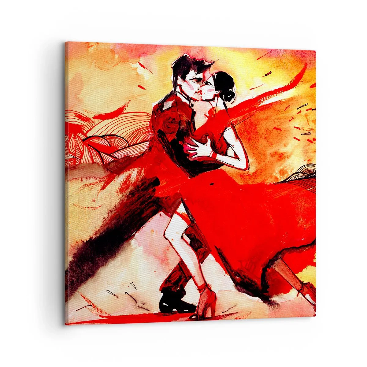 Lærredstryk - Billede på lærred - Lilla rytme af lidenskab - 50x50 cm