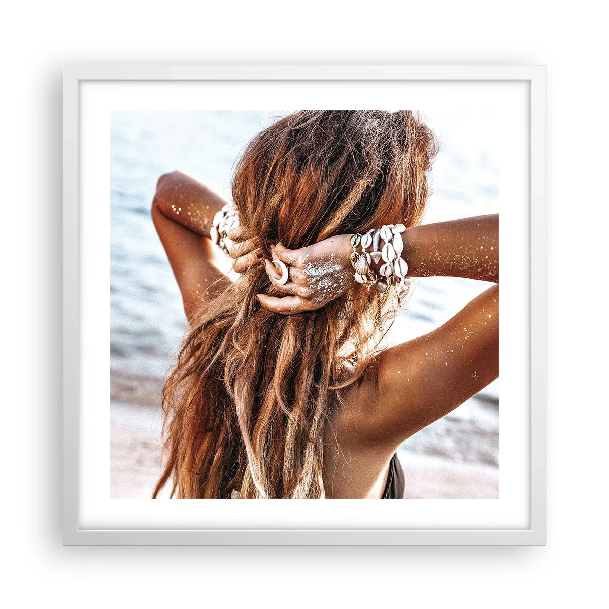 Plakat i hvid ramme - Søster af vand og solskin - 50x50 cm